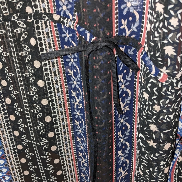 Free People Moonlight Mile Tie Back Sheer Button Down S Small Boho Anthropologie - Picture 8 of 12